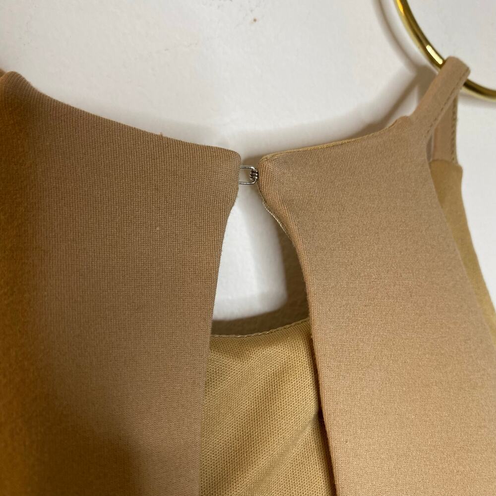 LAVISH ALICE Tan Wrap Front Plunge Back Mini Dress Size US 6 - Picture 12 of 13